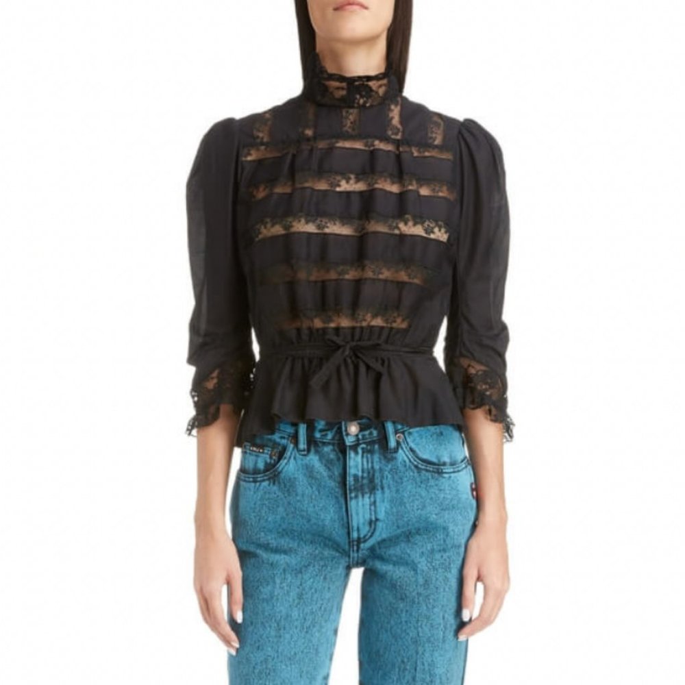 Marc Jacobs The Victorian Blouse Black Size 10